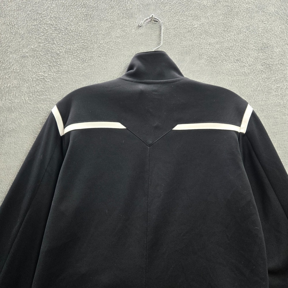 Nike Women Jacket Large Black Track Logo Swoosh Embroidered Pockets‎ Full Zip - Picture 9 of 12